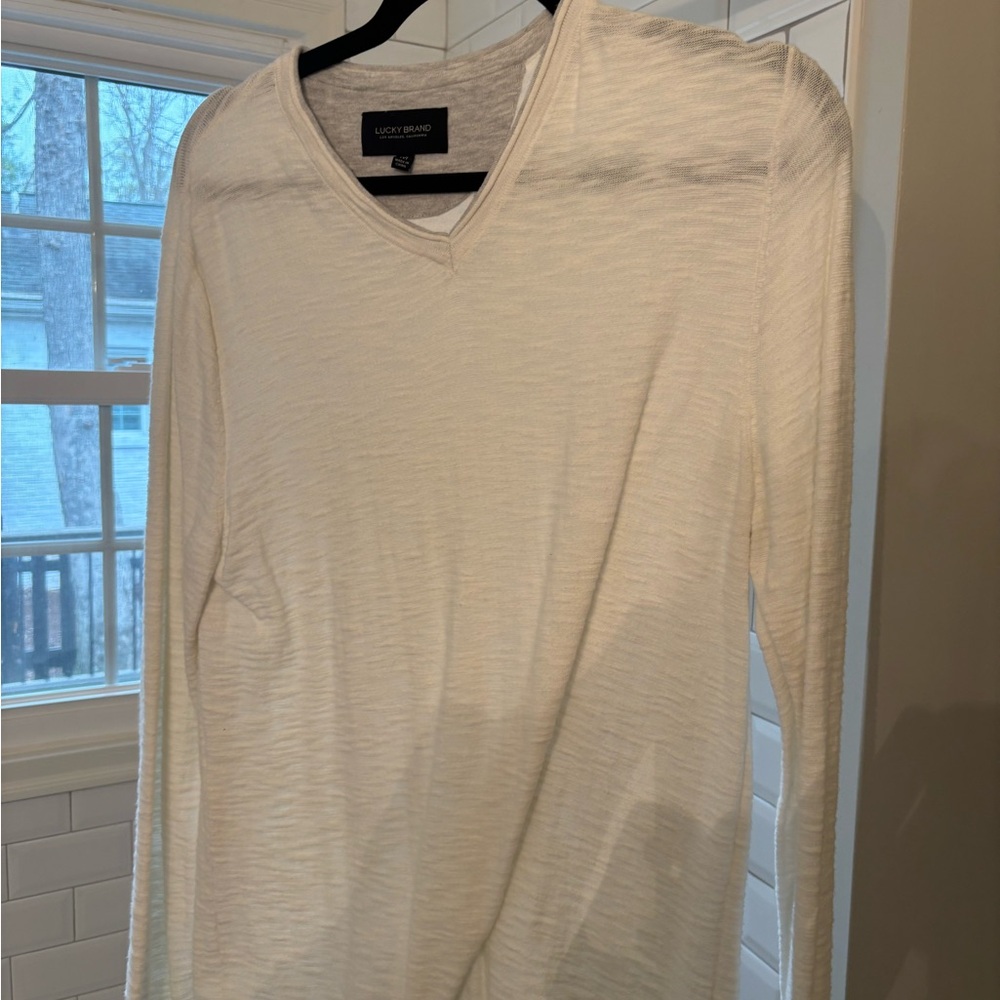 Lucky Brand Cream V-Neck Top